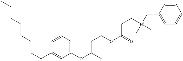 N,N-Dimethyl-N-benzyl-N-[2-[[3-(3-octylphenyloxy)butyl]oxycarbonyl]ethyl]aminium Struktur