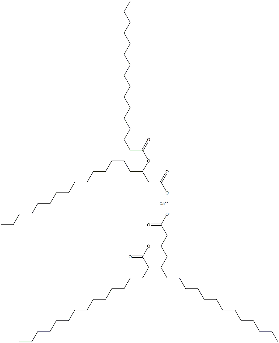 Bis(3-palmitoyloxyoctadecanoic acid)calcium salt Struktur