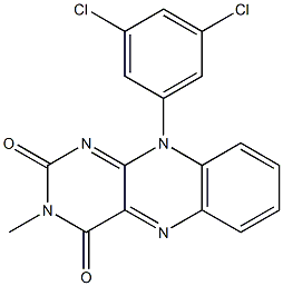 3-Methyl-10-(3,5-dichlorophenyl)pyrimido[4,5-b]quinoxaline-2,4(3H,10H)-dione Struktur