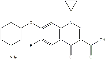 7-[(3-Aminocyclohexyl)oxy]-1-cyclopropyl-6-fluoro-1,4-dihydro-4-oxoquinoline-3-carboxylic acid Struktur