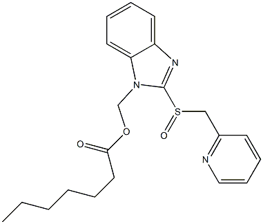 1-Heptanoyloxymethyl-2-[(2-pyridinyl)methylsulfinyl]-1H-benzimidazole Struktur