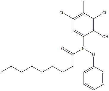 2-(2-Heptylphenoxyacetylamino)-4,6-dichloro-5-methylphenol Struktur