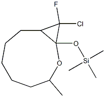 10-Chloro-10-fluoro-3-methyl-1-(trimethylsilyloxy)-2-oxabicyclo[7.1.0]decane Struktur