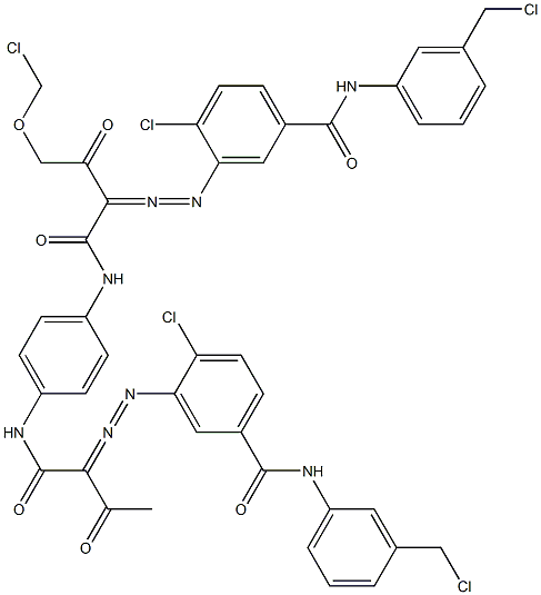 3,3'-[2-(Chloromethoxy)-1,4-phenylenebis[iminocarbonyl(acetylmethylene)azo]]bis[N-[3-(chloromethyl)phenyl]-4-chlorobenzamide] Struktur