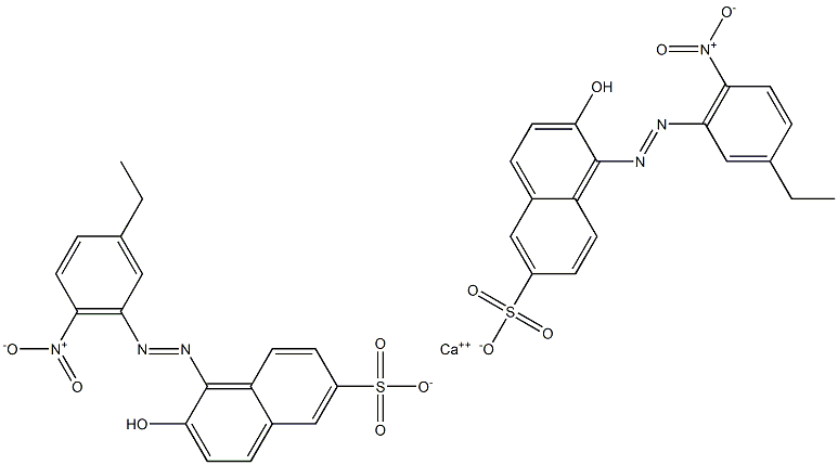 Bis[1-[(3-ethyl-6-nitrophenyl)azo]-2-hydroxy-6-naphthalenesulfonic acid]calcium salt Struktur