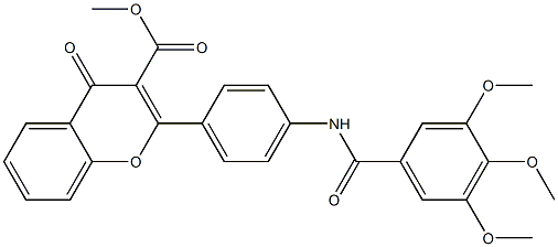 2-[4-(3,4,5-Trimethoxybenzoylamino)phenyl]-4-oxo-4H-1-benzopyran-3-carboxylic acid methyl ester Struktur