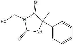 3-Hydroxymethyl-5-methyl-5-phenylhydantoin Struktur