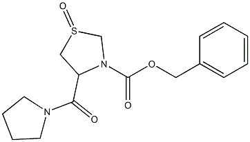 3-Benzyloxycarbonyl-4-[(pyrrolidin-1-yl)carbonyl]thiazolidine 1-oxide Struktur