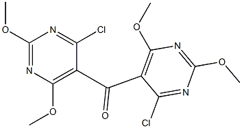 4-Chloro-2,6-dimethoxy 5-[(4-chloro-2,6-dimethoxypyrimidin-5-yl)carbonyl]pyrimidine Struktur