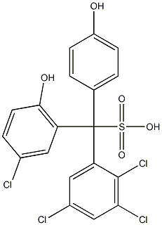 (3-Chloro-6-hydroxyphenyl)(2,3,5-trichlorophenyl)(4-hydroxyphenyl)methanesulfonic acid Struktur