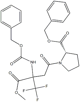 N-[3-(Methoxycarbonyl)-3-(benzyloxycarbonylamino)-4,4,4-trifluorobutyryl]-L-proline benzyl ester Struktur