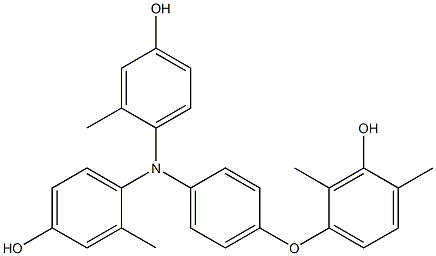 N,N-Bis(4-hydroxy-2-methylphenyl)-4-(3-hydroxy-2,4-dimethylphenoxy)benzenamine Struktur