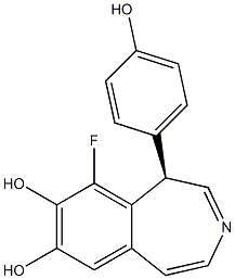 (1R)-9-Fluoro-1-(4-hydroxyphenyl)-1H-3-benzazepine-7,8-diol Struktur