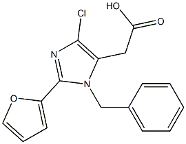 2-(2-Furyl)-1-benzyl-4-chloro-1H-imidazole-5-acetic acid Struktur