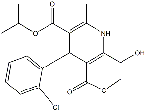 4-(2-Chlorophenyl)-2-hydroxymethyl-6-methyl-1,4-dihydropyridine-3,5-dicarboxylic acid 3-methyl 5-isopropyl ester Struktur