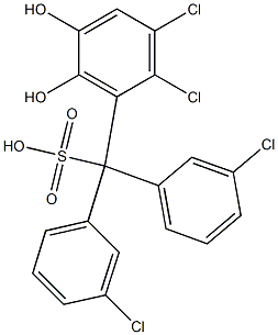 (2,3-Dichloro-5,6-dihydroxyphenyl)bis(3-chlorophenyl)methanesulfonic acid Struktur