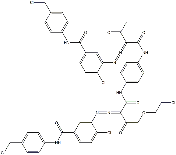 3,3'-[2-[(2-Chloroethyl)oxy]-1,4-phenylenebis[iminocarbonyl(acetylmethylene)azo]]bis[N-[4-(chloromethyl)phenyl]-4-chlorobenzamide] Struktur