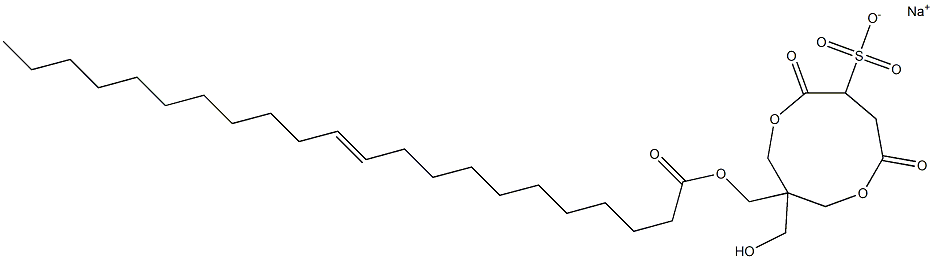 1-[[[(E)-1-Oxo-11-docosen-1-yl]oxy]methyl]-1-(hydroxymethyl)-4,7-dioxo-3,8-dioxacyclononane-6-sulfonic acid sodium salt Struktur