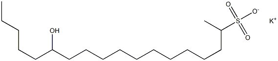 13-Hydroxyoctadecane-2-sulfonic acid potassium salt Struktur