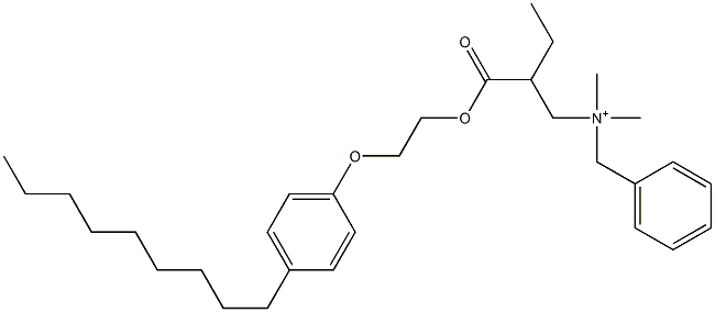 N,N-Dimethyl-N-benzyl-N-[2-[[2-(4-nonylphenyloxy)ethyl]oxycarbonyl]butyl]aminium Struktur