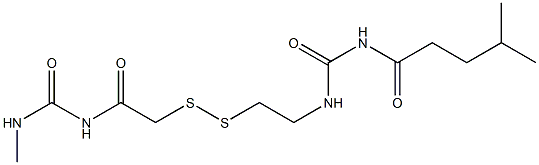 1-(4-Methylpentanoyl)-3-[2-[[(3-methylureido)carbonylmethyl]dithio]ethyl]urea Struktur