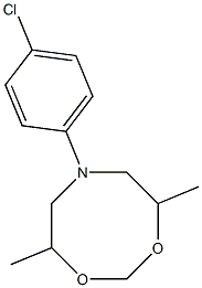 4,8-Dimethyl-6-(4-chlorophenyl)-5,6,7,8-tetrahydro-4H-1,3,6-dioxazocine Struktur