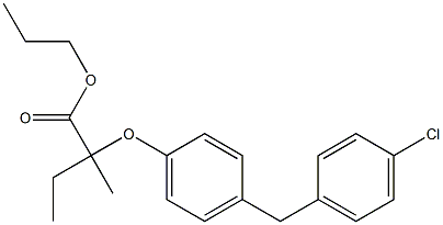 2-[4-(4-Chlorobenzyl)phenoxy]-2-methylbutyric acid propyl ester Struktur