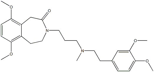 4,5-Dihydro-6,9-dimethoxy-3-[3-[N-methyl-2-(3,4-dimethoxyphenyl)ethylamino]propyl]-1H-3-benzazepin-2(3H)-one Struktur