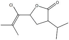 5-(2-Methyl-1-chloro 1-propenyl)dihydro-3-isopropylfuran-2(3H)-one Struktur