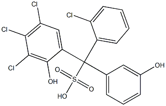 (2-Chlorophenyl)(3,4,5-trichloro-2-hydroxyphenyl)(3-hydroxyphenyl)methanesulfonic acid Struktur