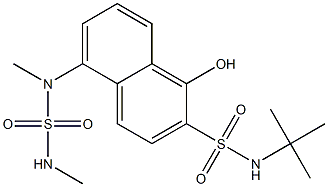 1-Hydroxy-5-dimethylsulfamoylamino-N-tert-butyl-2-naphthalenesulfonamide Struktur