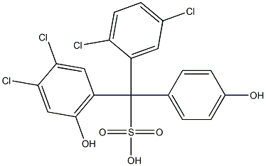 (2,5-Dichlorophenyl)(3,4-dichloro-6-hydroxyphenyl)(4-hydroxyphenyl)methanesulfonic acid Struktur