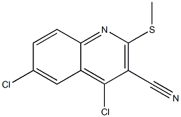 4,6-Dichloro-2-(methylthio)quinoline-3-carbonitrile Struktur