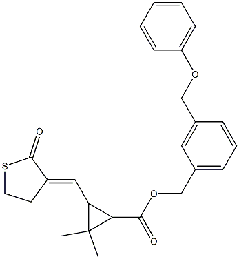 3-[[(3E)-2-Oxothiolan-3-ylidene]methyl]-2,2-dimethylcyclopropanecarboxylic acid 3-(phenoxymethyl)benzyl ester Struktur