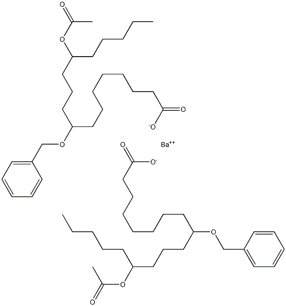 Bis(9-benzyloxy-13-acetyloxystearic acid)barium salt Struktur