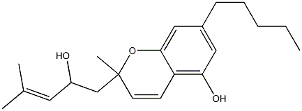 2-Methyl-7-[pentyl]-2-[2-hydroxy-4-methyl-3-pentenyl]-2H-1-benzopyran-5-ol Struktur