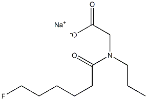 N-(6-Fluorohexanoyl)-N-propylglycine sodium salt Struktur