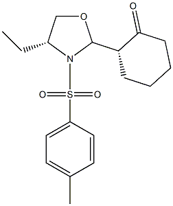 (2S)-2-[(2R,4R)-4-Ethyl-3-(4-methylphenylsulfonyl)oxazolidin-2-yl]-1-cyclohexanone Struktur