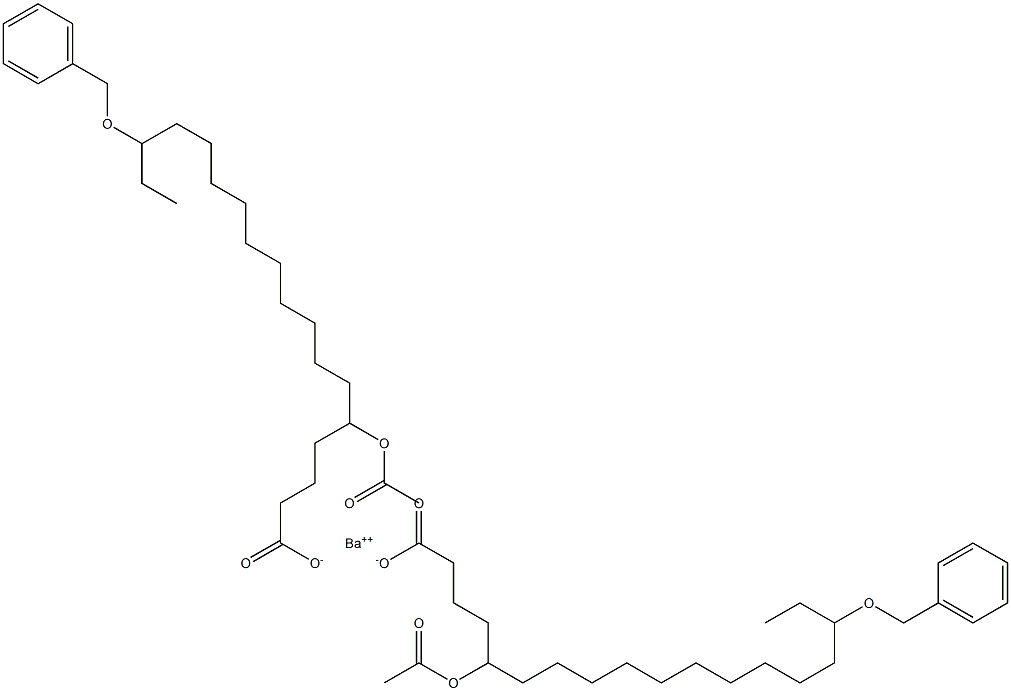 Bis(16-benzyloxy-5-acetyloxystearic acid)barium salt Struktur