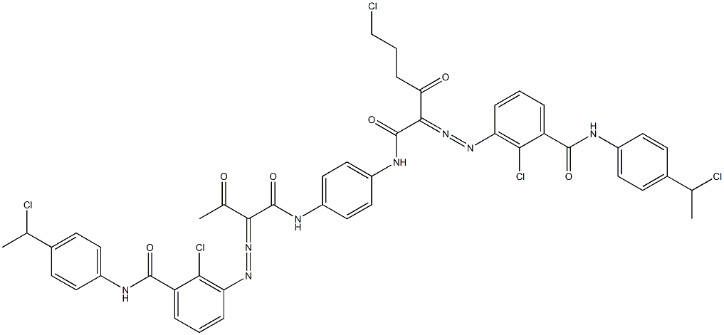 3,3'-[2-(2-Chloroethyl)-1,4-phenylenebis[iminocarbonyl(acetylmethylene)azo]]bis[N-[4-(1-chloroethyl)phenyl]-2-chlorobenzamide] Struktur