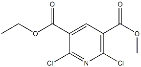 2,6-Dichloropyridine-3,5-dicarboxylic acid 3-ethyl 5-methyl ester Struktur