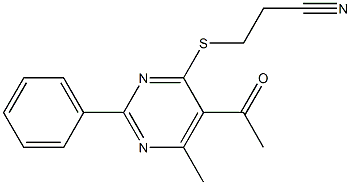 5-Acetyl-6-methyl-2-phenyl-4-[(2-cyanoethyl)thio]pyrimidine Struktur