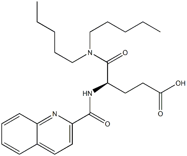 (R)-4-(2-Quinolinylcarbonylamino)-5-oxo-5-dipentylaminovaleric acid Struktur