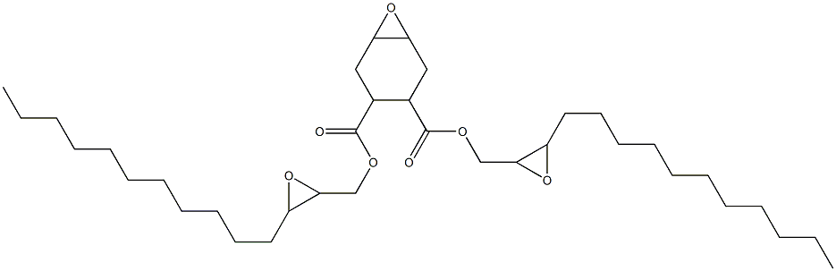 7-Oxabicyclo[4.1.0]heptane-3,4-dicarboxylic acid bis(2,3-epoxytetradecan-1-yl) ester Struktur