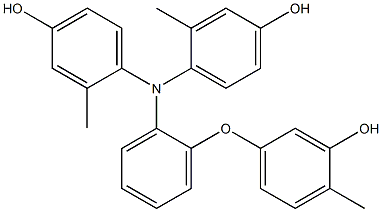 N,N-Bis(4-hydroxy-2-methylphenyl)-2-(3-hydroxy-4-methylphenoxy)benzenamine Struktur