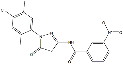 1-(4-Chloro-2,5-dimethylphenyl)-3-(3-nitrobenzoylamino)-5(4H)-pyrazolone Struktur