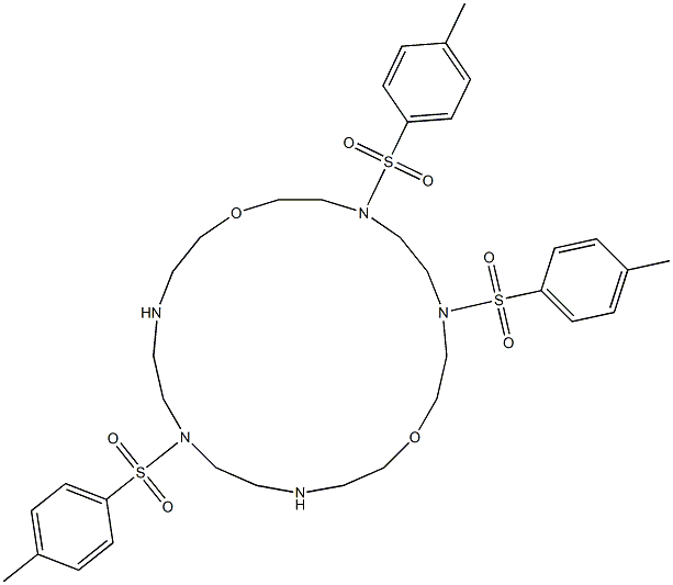 4,7,16-Tris[(4-methylphenyl)sulfonyl]-1,10-dioxa-4,7,13,16,19-pentaazacyclohenicosane Struktur