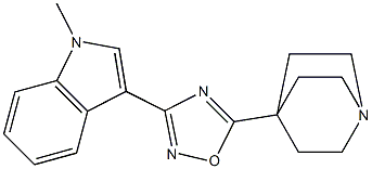 3-[5-(1-Azabicyclo[2.2.2]octan-4-yl)-1,2,4-oxadiazol-3-yl]-1-methyl-1H-indole Struktur