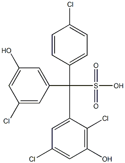 (4-Chlorophenyl)(3-chloro-5-hydroxyphenyl)(2,5-dichloro-3-hydroxyphenyl)methanesulfonic acid Struktur