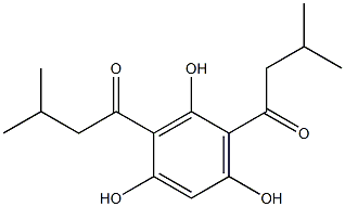 2,4-Bis(3-methyl-1-oxobutyl)benzene-1,3,5-triol Struktur